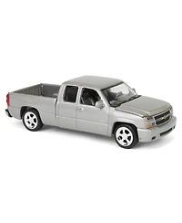 2006 Chevy Silverado Extended Cab Truck Silver 1/64 Diecast Auto World