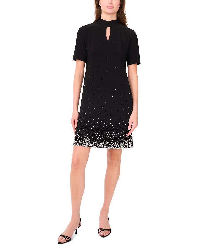 Msk Women's Keyhole Short A-Line Dress