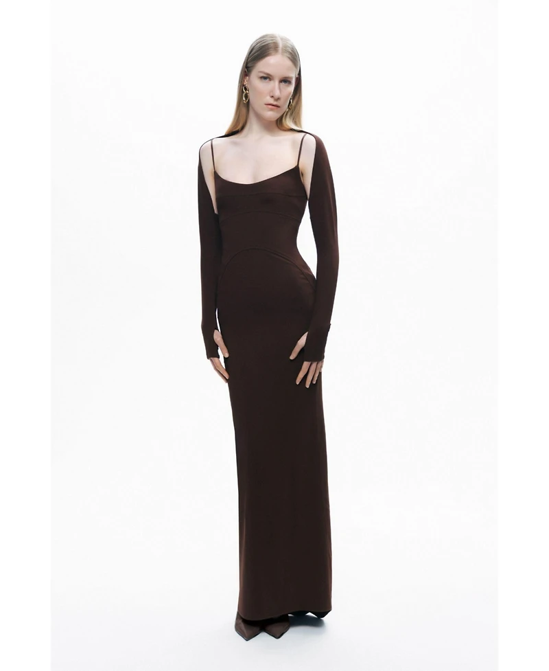 Nocturne Women's Maxi Dress with Glove Accessory
