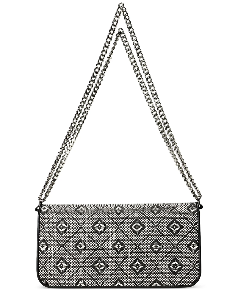 Geo-Motif Woven Straw Medium Sawyer Bag
