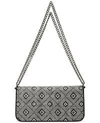 Geo-Motif Woven Straw Medium Sawyer Bag