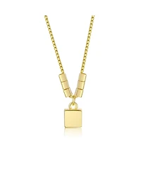14K Gold Plated Lock Pendant Necklace with Beaded Accents