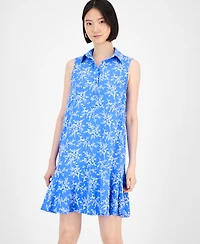 Robbie Bee Women's Spread-Collar A-Line Sleeveless Dress
