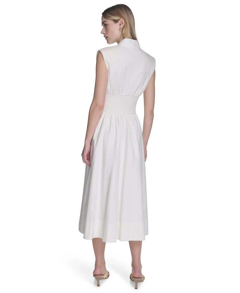 Vince Camuto Women's Cotton Zip-Front Midi Dress