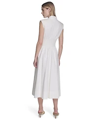 Vince Camuto Women's Cotton Zip-Front Midi Dress