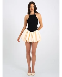 Miss Circle Women's Yaira Backless Drop Waist Mini Bubble Dress