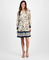 Anne Klein Petite Tiered Floral-Print Dress