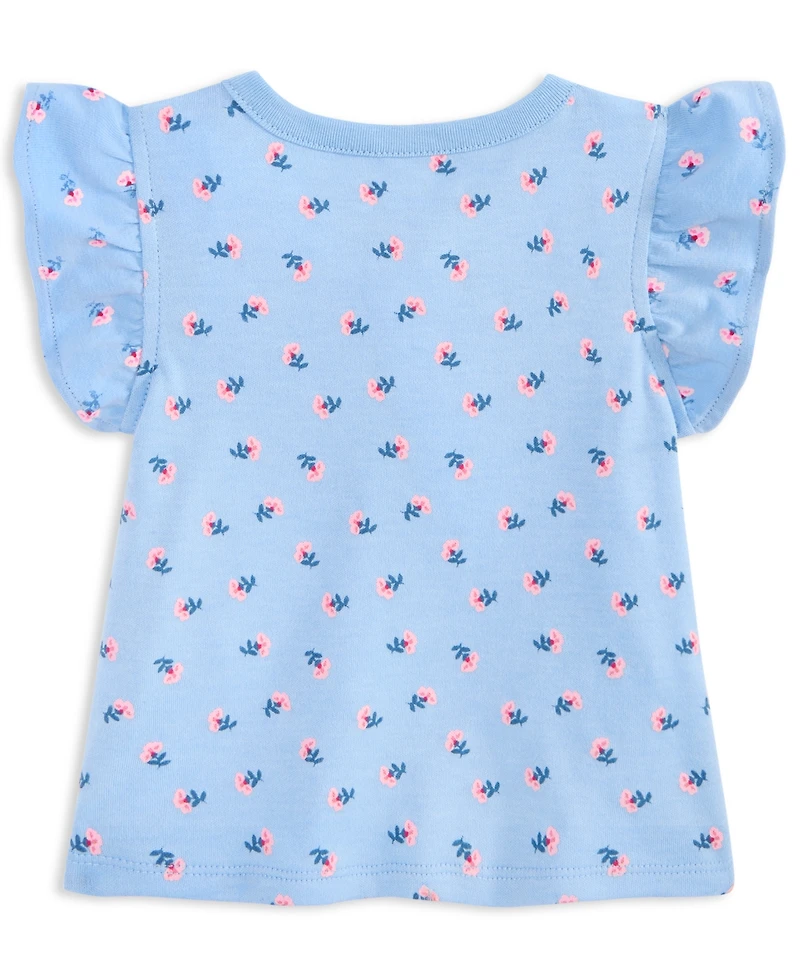 First Impressions Baby Girls Flutter Sleeve 3-24 Month Floral T-Shirt, Exclusively at Macy's