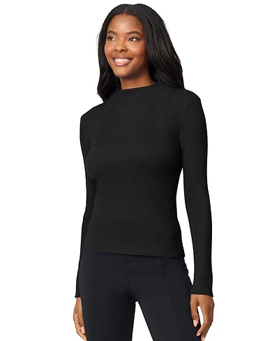 Melissa Paige Petite Funnel-Neck Ribbed Pullover Sweater