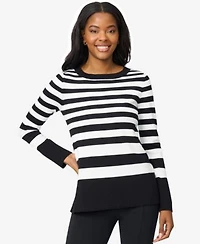Melissa Paige Womens Striped Scoop Neck Tunic Sweater Pxs Xl