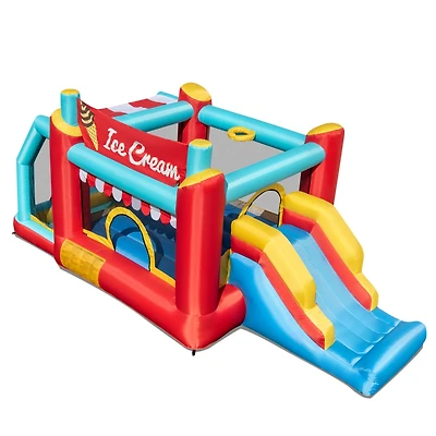 5-in-1 Ice Inflatable Bounce House with Ball Pit and Slide without Blower