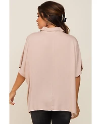 Pinkblush Maternity Black Button Up Dolman Short Sleeve Top