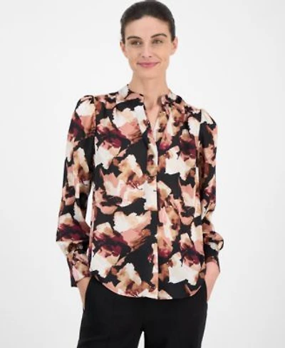 Anne Klein Womens Pleat Front Long Sleeve Blouse P Xxs Xxl