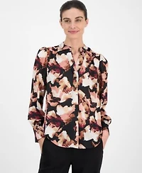 Anne Klein Womens Pleat Front Long Sleeve Blouse P Xxs Xxl