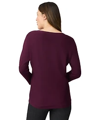 Melissa Paige Petite Diamond-Knit Dolman-Sleeve Sweater