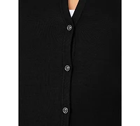 Melissa Paige Petite Crewneck 3/4-Sleeve Cardigan Sweater