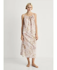 Mango Women's Floral Print Cotton Nightgown
