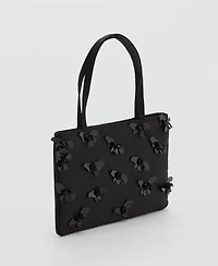 Mango Women's Flower Applique Handbag