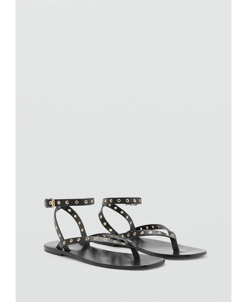 Mango Women's Die-Cut Straps Leather Sandals