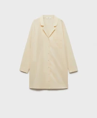 Mango Women's Garment-Washed Cotton Nightgown