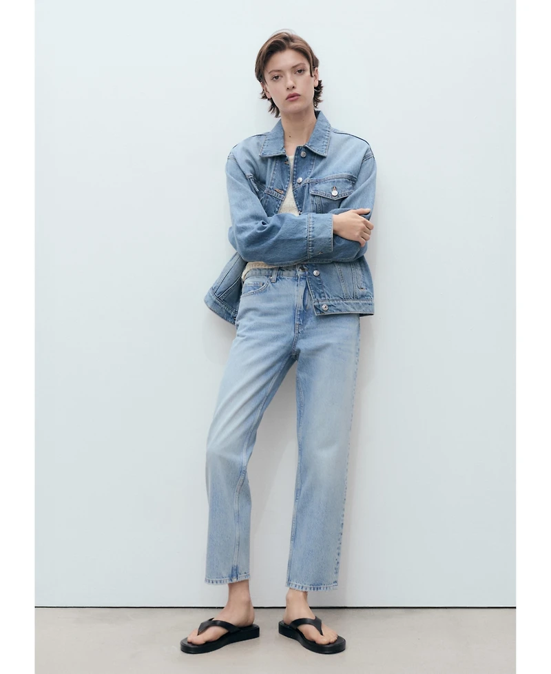 Mango Women's Mid-Rise Straight Jeans