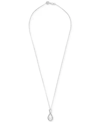 Cultured Freshwater Pearl (6mm) & Diamond (1/10 ct. t.w.) Infinity 18" Pendant Necklace in 10k White Gold