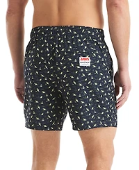 Jaws x Nautica Men's Classic-Fit Active Stretch Quick-Dry Printed 6" Swim Trunks