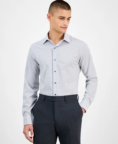 Alfani Men's Slim-Fit Long Sleeve Geo Pattern Button-Front Performance Dress Shirt, Exclusively at Macy's