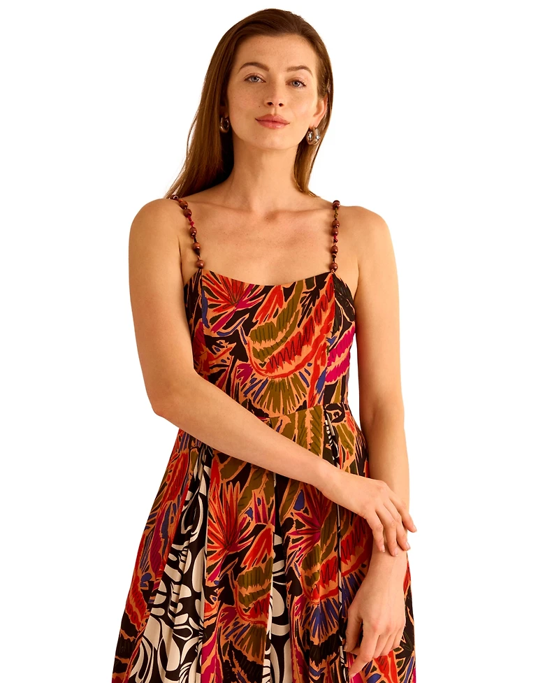 Vince Camuto Women's Printed Inverted-Pleat Maxi Dress