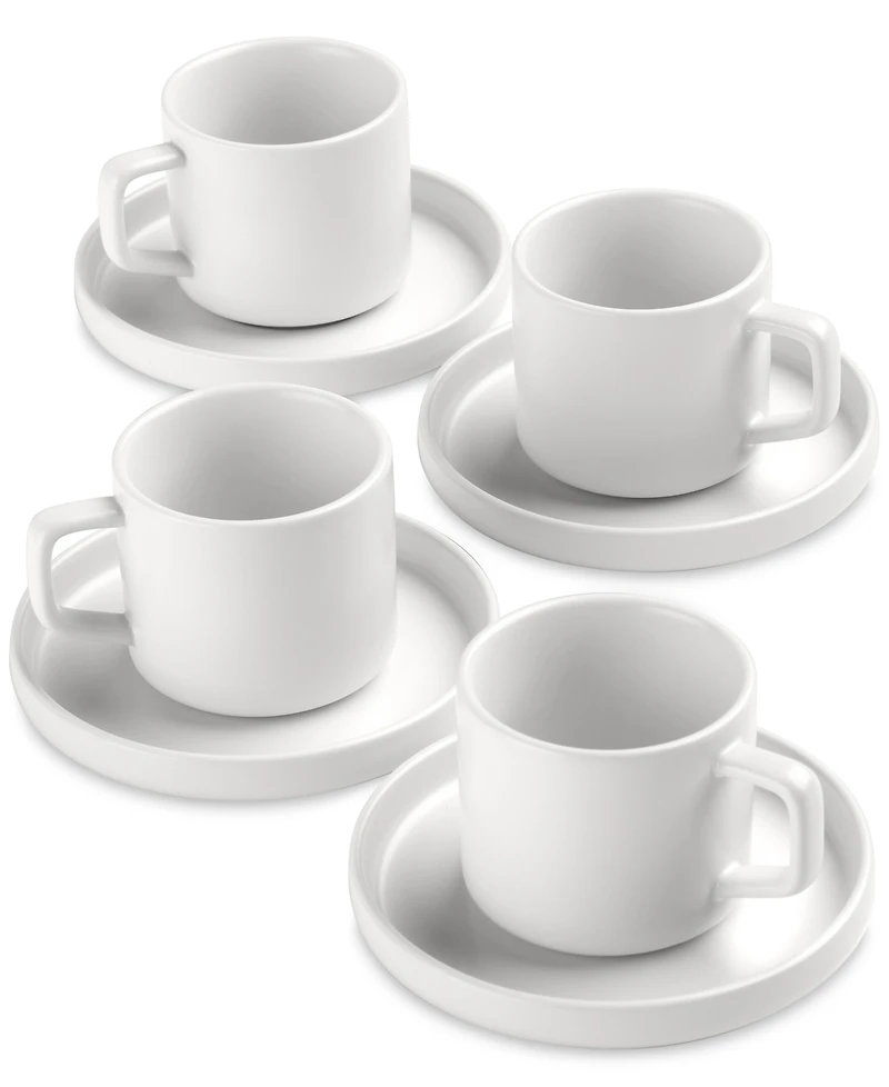 The Cellar Whiteware Espresso Cup & Saucer Set, Service for 4, Macy's Exclusive