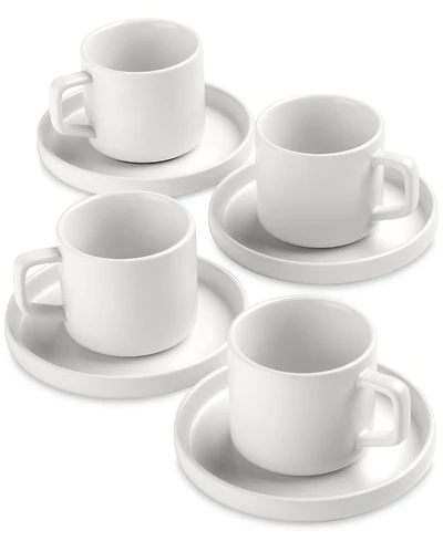 The Cellar Whiteware Espresso Cup & Saucer Set, Service for 4, Macy's Exclusive