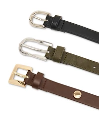 Steve Madden 0.78" Mixed Faux-Leather Belts, Set of 3