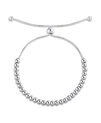 Bling Jewelry Minimalist Layering .925 Sterling Silver 3MM Seed Bead Bolo Slide Bracelet Adjustable Slide 6.5- 8 Inch