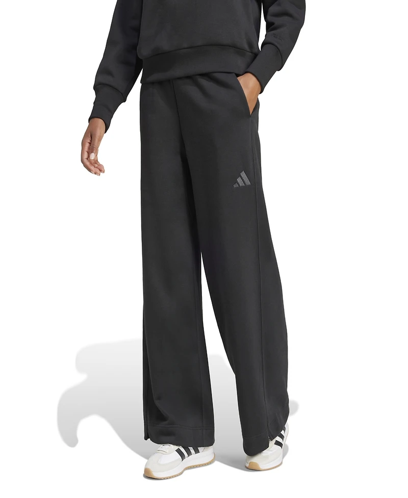 adidas Women's All Szn Fleece Loose Wide-Leg Pants