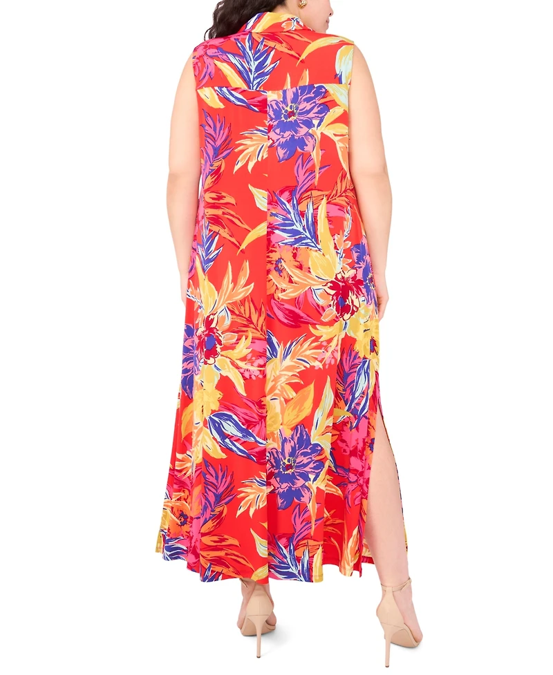 Msk Plus Printed Jersey Sleeveless Maxi Dress
