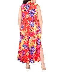 Msk Plus Printed Jersey Sleeveless Maxi Dress