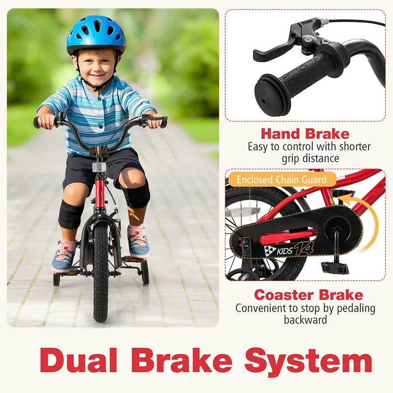 Bicycle for Kids with Adjustable Seat Bell Reflectors for Visibility