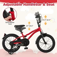 Bicycle for Kids with Adjustable Seat Bell Reflectors for Visibility