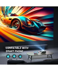 Artsea Mini Projector, 1080P Hd Portable Movie Projector, Wireless WiFi for Android/iOS, Phone/Laptop - Home & Outdoor Use