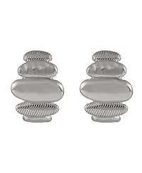 Laundry by Shelli Segal Silver Tone Polished and Textured Drop Earrings