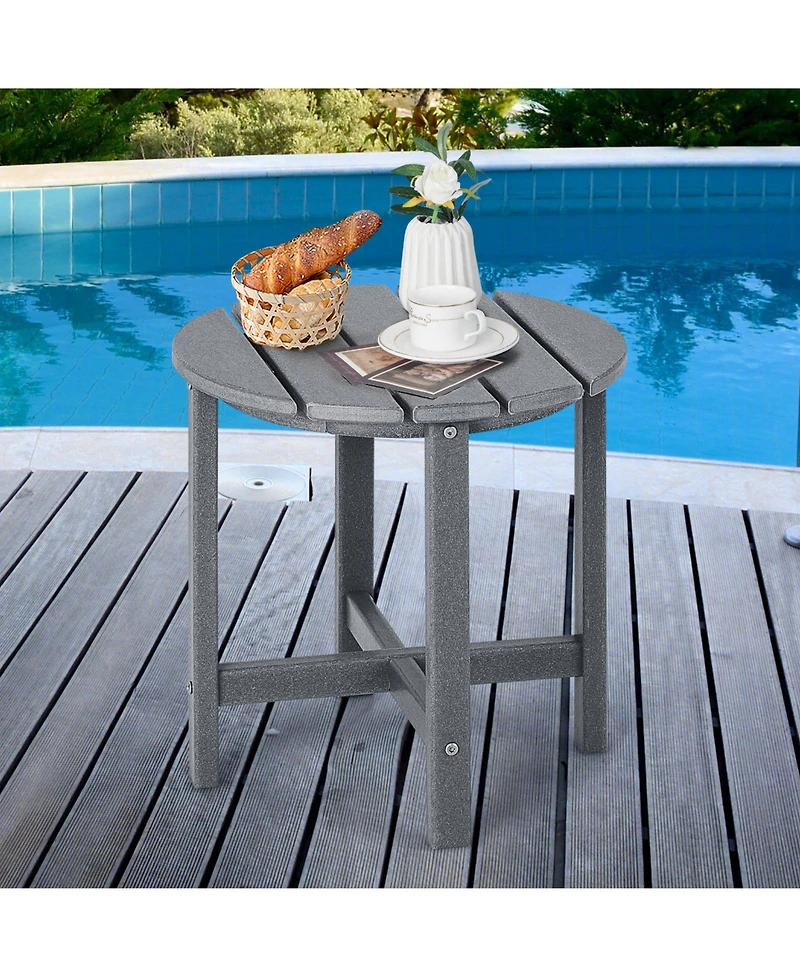 Set of 2 Round Weather-Resistant Adirondack Side Tables