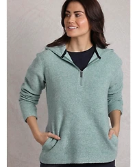 Weird Fish Women's Alisa 1/4 Zip Snow Marl Fleece Hoodie