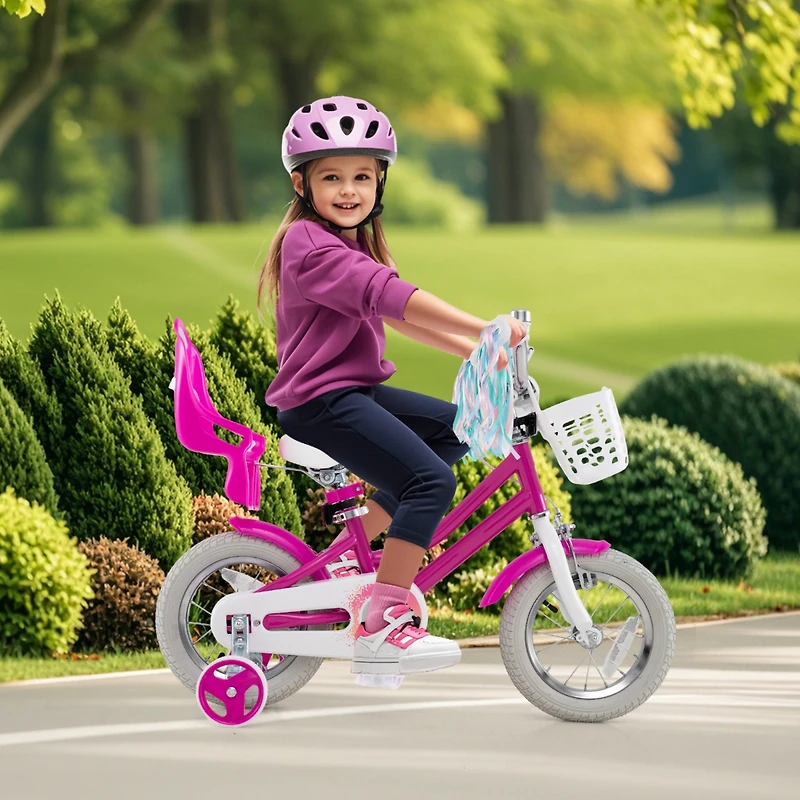 Kids Bicycle with Training Wheels and Front and Rear Brake System