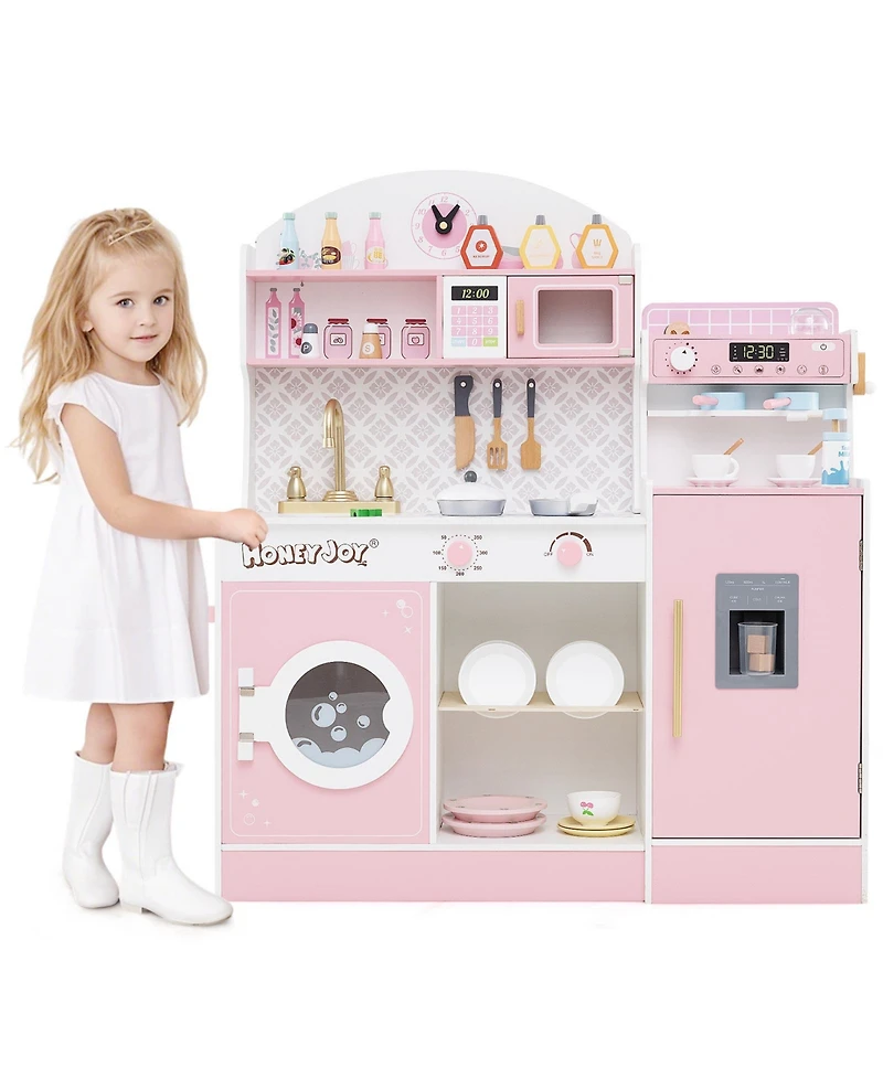 Kids Kitchen Set with Coffee Maker & Accessories Fun Pretend Play Toy for Children