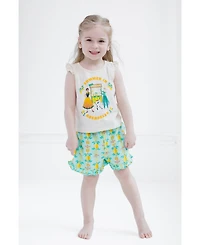 Frozen Toddler Girls Disney Princess Moana Belle Minnie Mouse Nightmare Before Christmas Tank Top and French Terry Shorts to