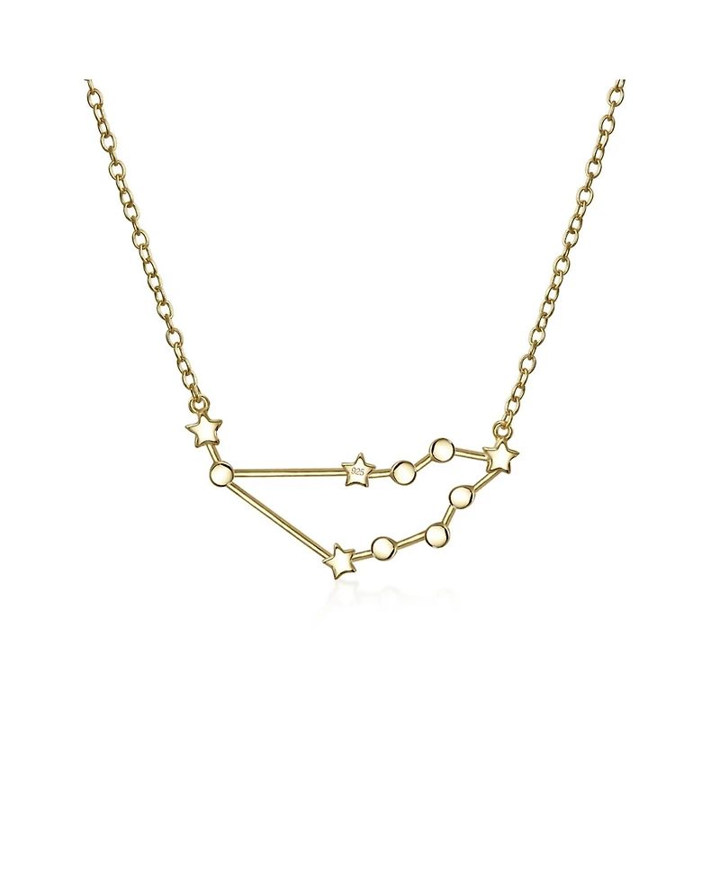 Bling Jewelry Delicate Celestial Astrology Zodiac Capricorn Constellation Stars Necklace Gold Plated Sterling Silver