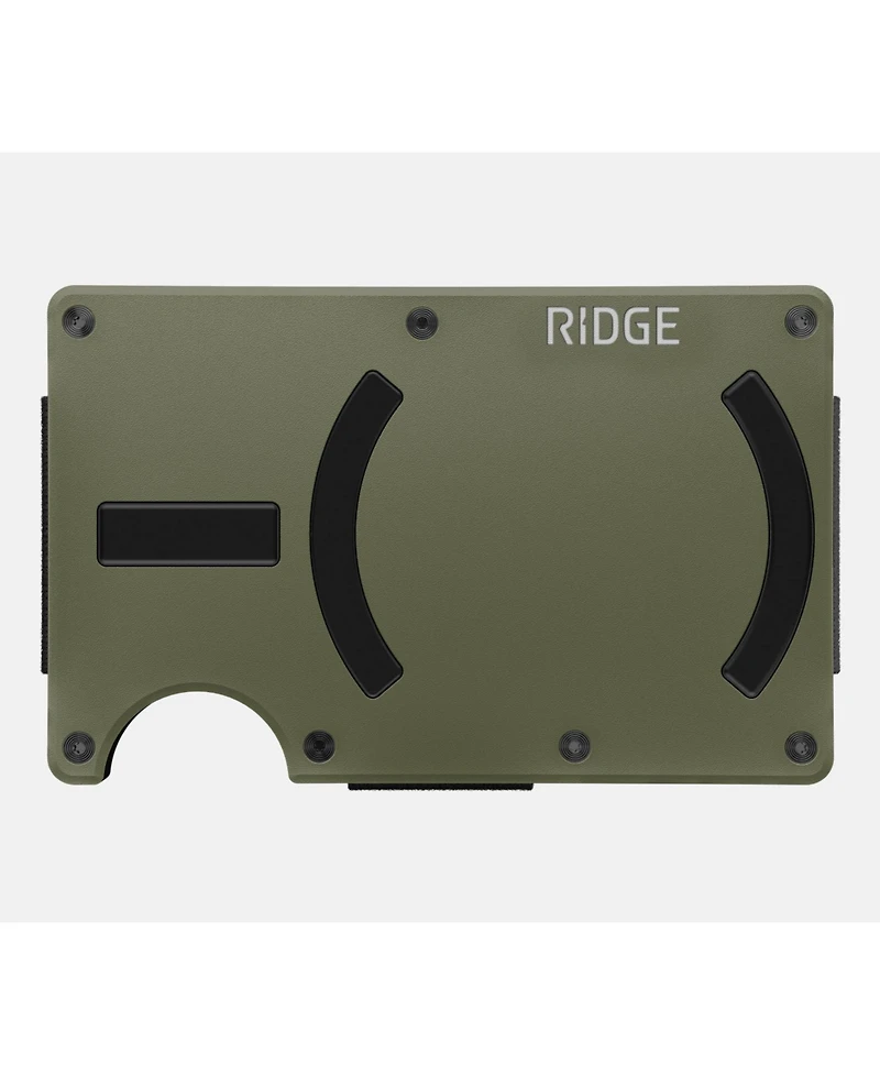 The Ridge Men's Ridge Wallet For Magsafe - Matte Olive - Cash Strap