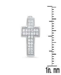 Steeltime Women's Sterling Silver and Simulated Diamonds Cross Huggie Earrings