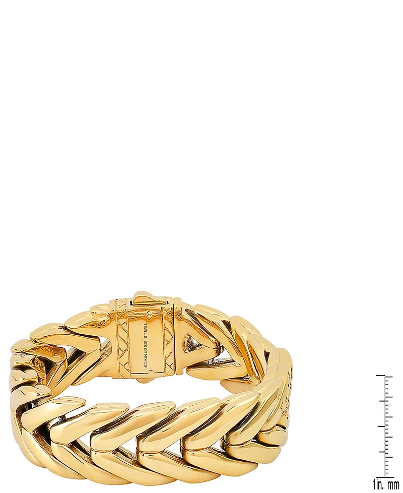 Steeltime Men's Heavy Oxidized Stainless-Steel Wheat Chain Bracelet