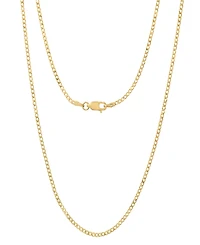 Steeltime Unisex 14K Gold Plated Cuban Superflat Chain Necklace